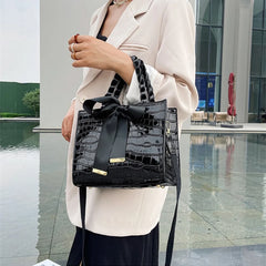 Bowknot Totes Women Shoulder Bag PU Leather