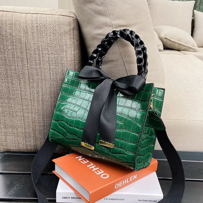 Bowknot Totes Women Shoulder Bag PU Leather