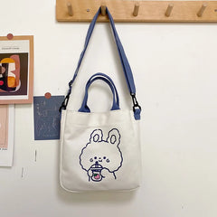 TopFight Women Canvas Shoulder Bags With Doll Ladies Shopping Handbags