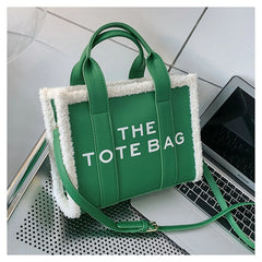Women's Rough Selvedge Tote Bag Solid Colors Shoulder Handbag