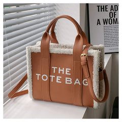 Women's Rough Selvedge Tote Bag Solid Colors Shoulder Handbag