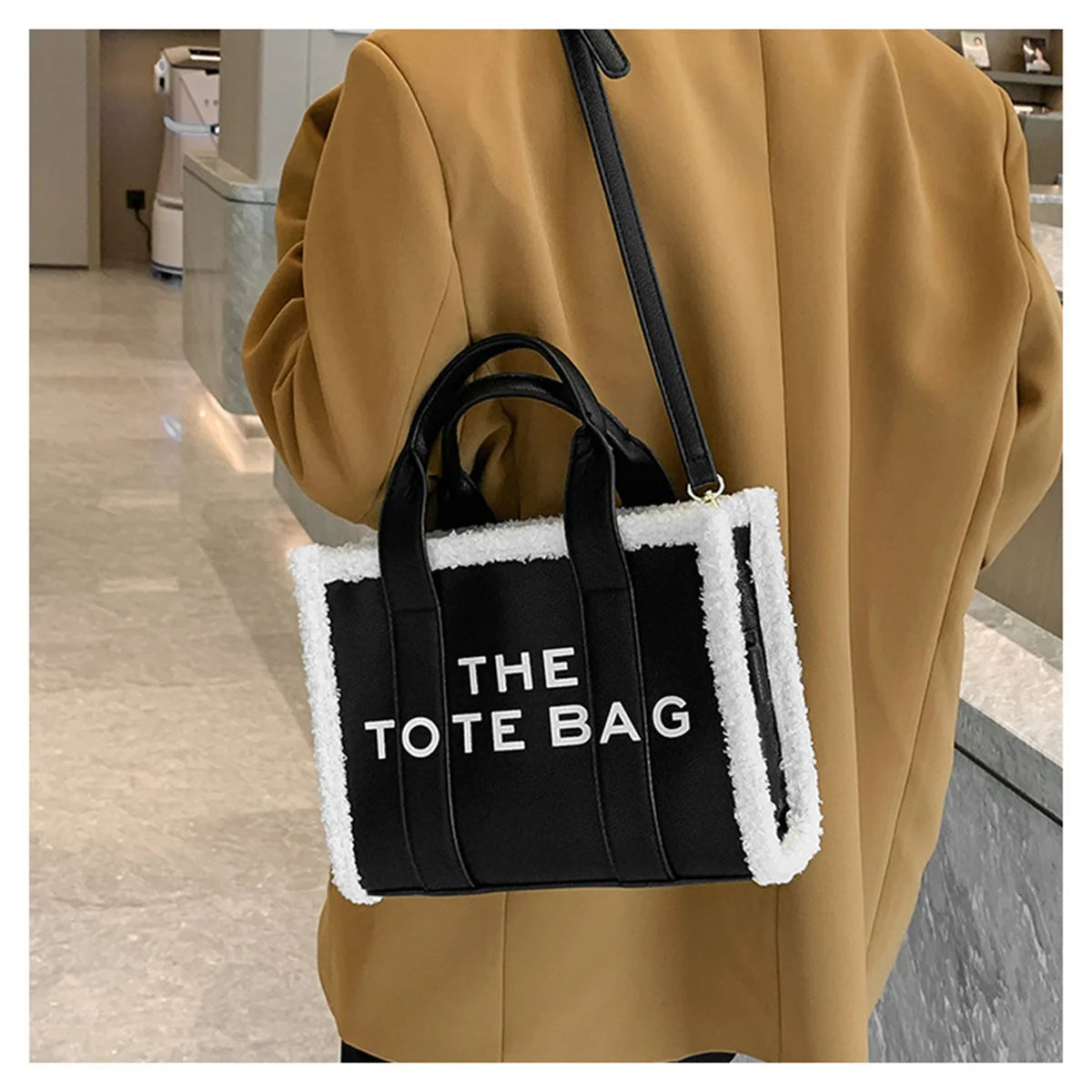 Women's Rough Selvedge Tote Bag Solid Colors Shoulder Handbag