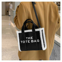 Women's Rough Selvedge Tote Bag Solid Colors Shoulder Handbag