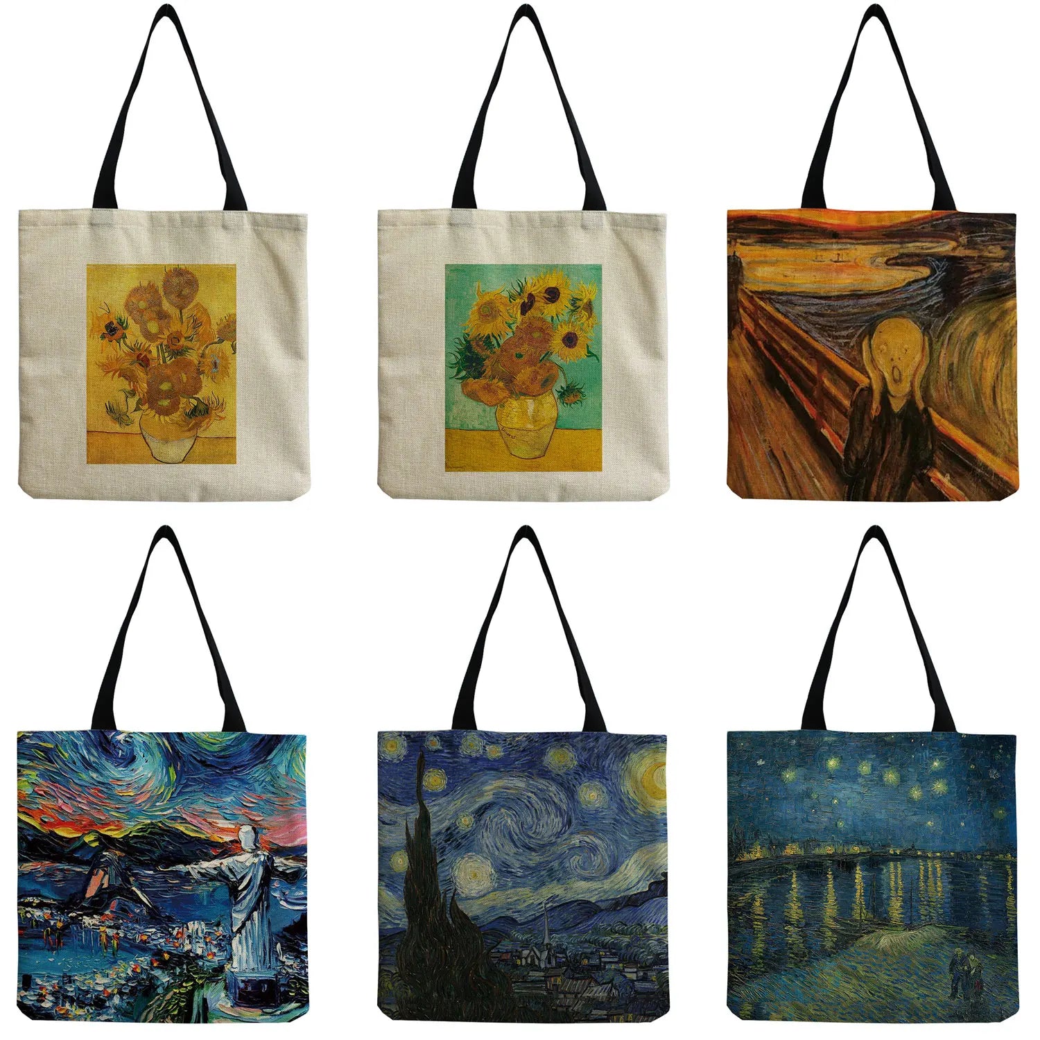 Famous Painting Tote Bag Eco Friendly Customizable Handbag