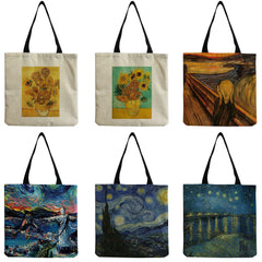 Famous Painting Tote Bag Eco Friendly Customizable Handbag
