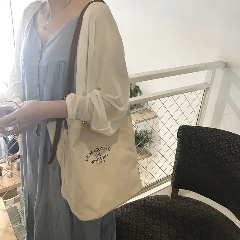 Canvas Shoulder Bag Large Capacity Casual Messenger Bag