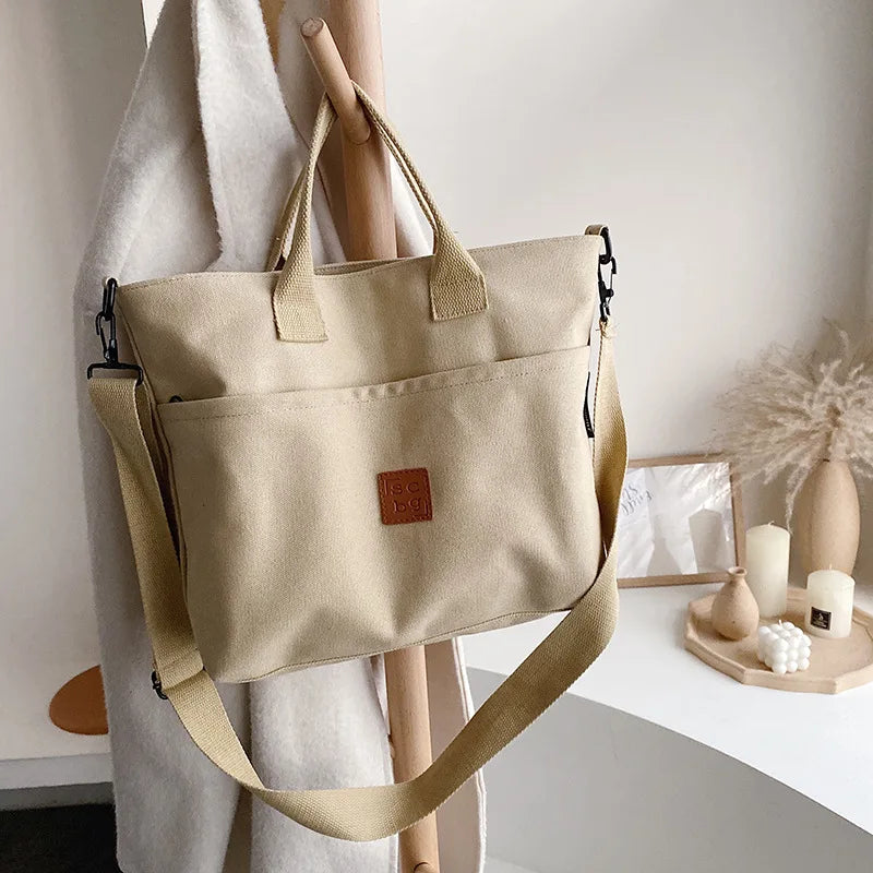 Women's Casual Solid Handbag Tote Top Handle Female Crossbody Bag