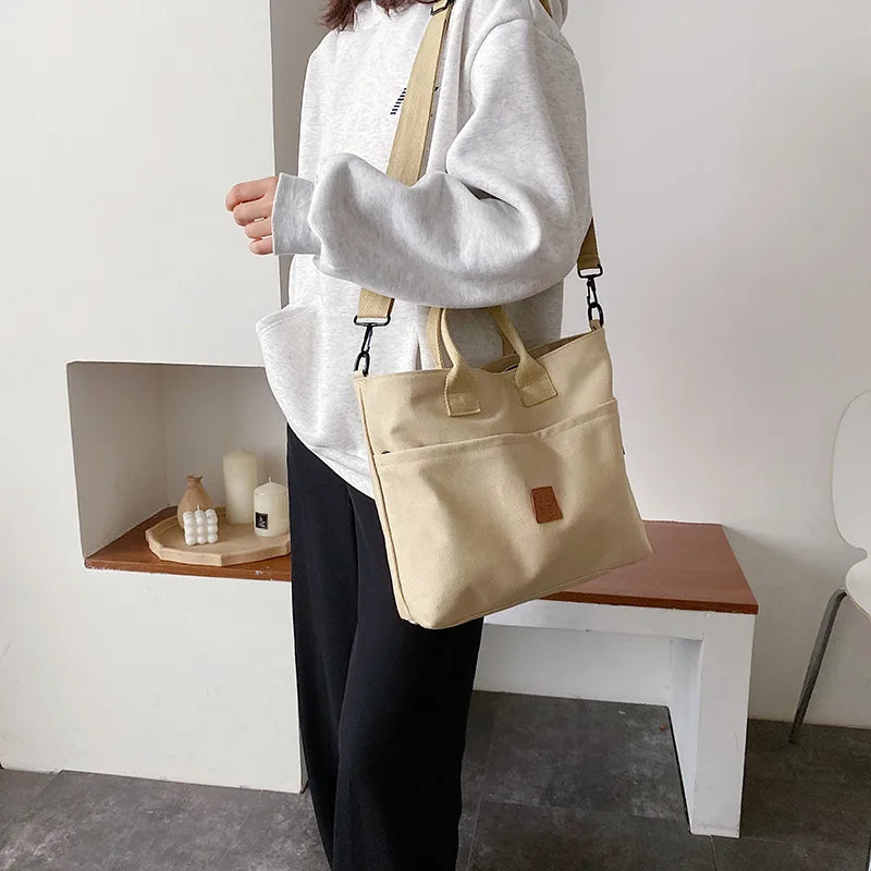 Women's Casual Solid Handbag Tote Top Handle Female Crossbody Bag
