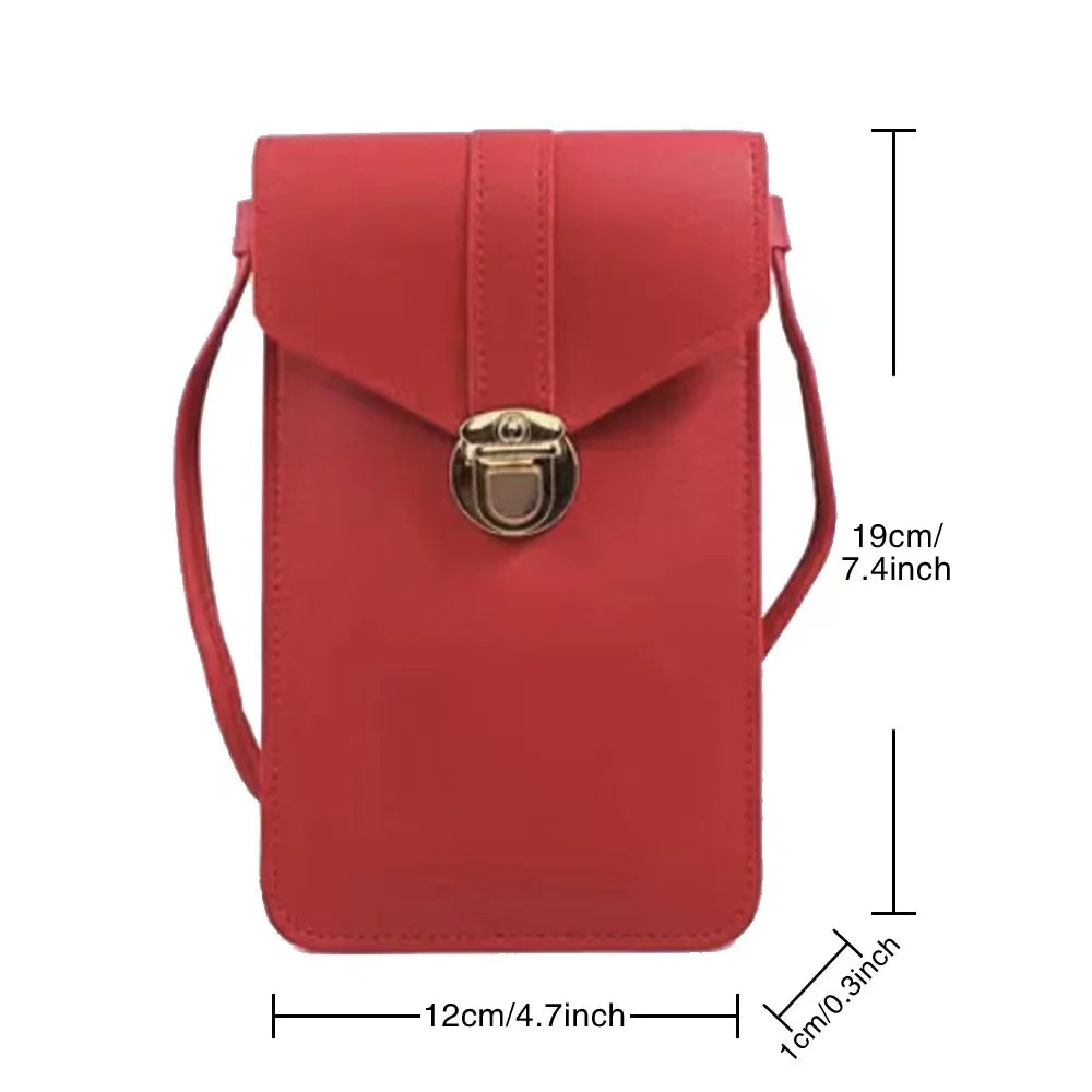 Rainbow Letters Print Cell Phone Shoulder Bag Handbag