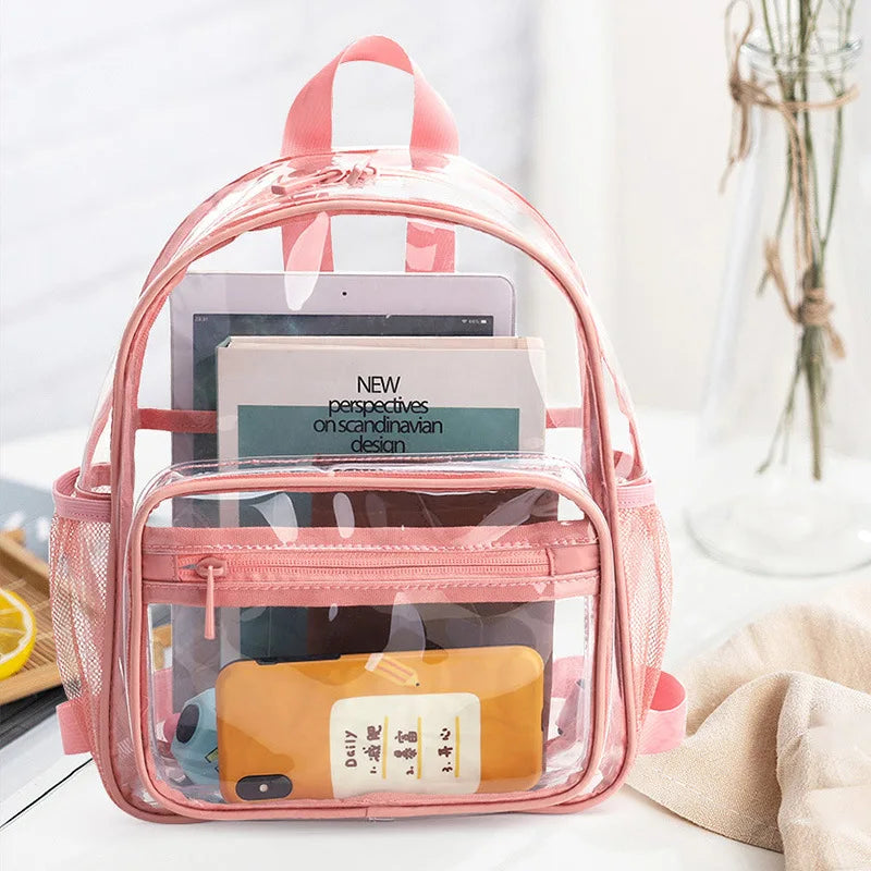 Transparent PVC Backpack Casual Summer Bag Large Capacity Schoolbag