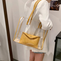 Transparent Bag Women Bag 2pcs/set Handbag PVC Clear Bag High Handbags Feminina