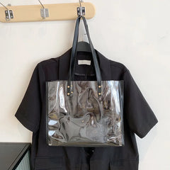 Transparent Bag Women Bag 2pcs/set Handbag PVC Clear Bag