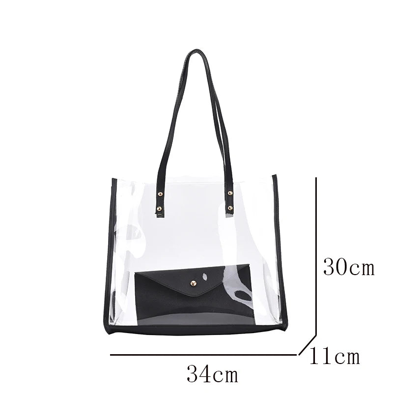 Transparent PVC Crossbody Handbag Set - High Quality Bucket Bag for Women