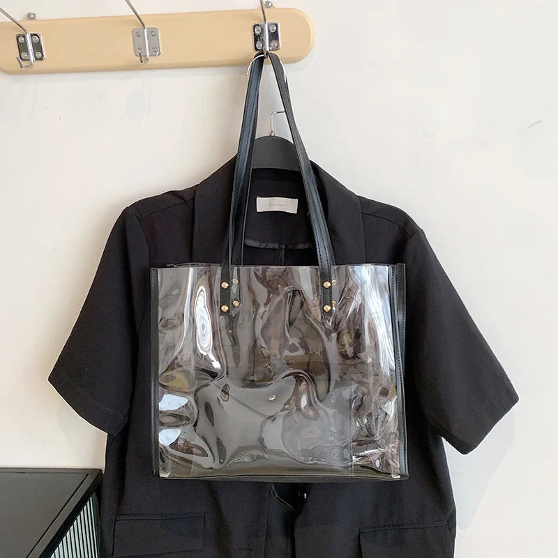 Transparent PVC Crossbody Handbag Set - High Quality Bucket Bag for Women