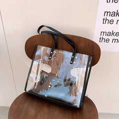 Transparent Bag Women Bag 2pcs/set Handbag PVC Clear Bag High Handbags Feminina