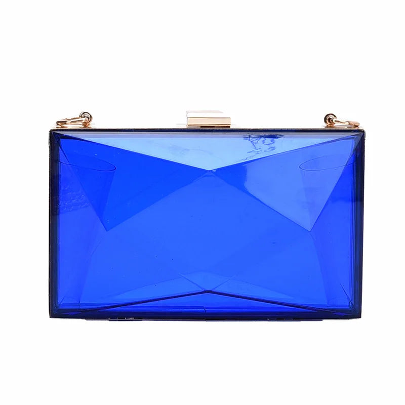 Transparent Chain Shoulder Bag Women's Casual Clip Messenger Bag