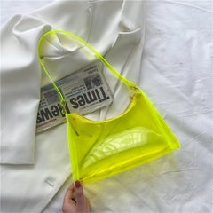 Clear Jelly Handbag Shoulder Bags for Women Evening Party Underarm Bag