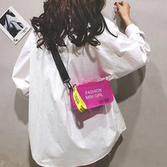 Women's Transparent Crossbody Bag Letter Jelly Mini Shoulder Tote Bag