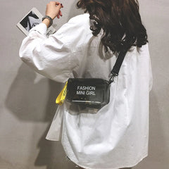 Women's Transparent Crossbody Bag Letter Jelly Mini Shoulder Tote Bag