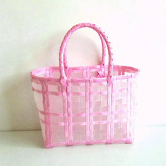 Transparent Women's Handbag Plastic Woven Beach Tote Bag