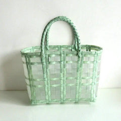 Transparent Women's Handbag Plastic Woven Beach Tote Bag