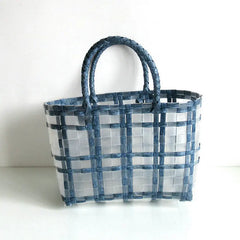 Transparent Women's Handbag Plastic Woven Beach Tote Bag