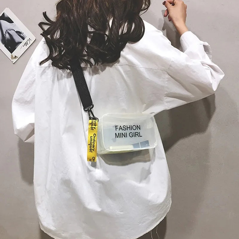 Transparent Laser Crossbody Bag Candy Letter Wild PVC Jelly Small Tote Bag