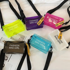 Transparent Laser Crossbody Bag for Women Candy Letter Mini Shoulder Messenger