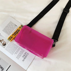 Transparent Laser Crossbody Bag for Women Candy Letter Mini Shoulder Messenger