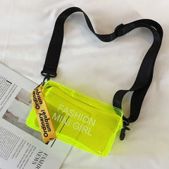 Transparent Laser Crossbody Bag Candy Letter Mini Messenger PVC Jelly Tote Bag