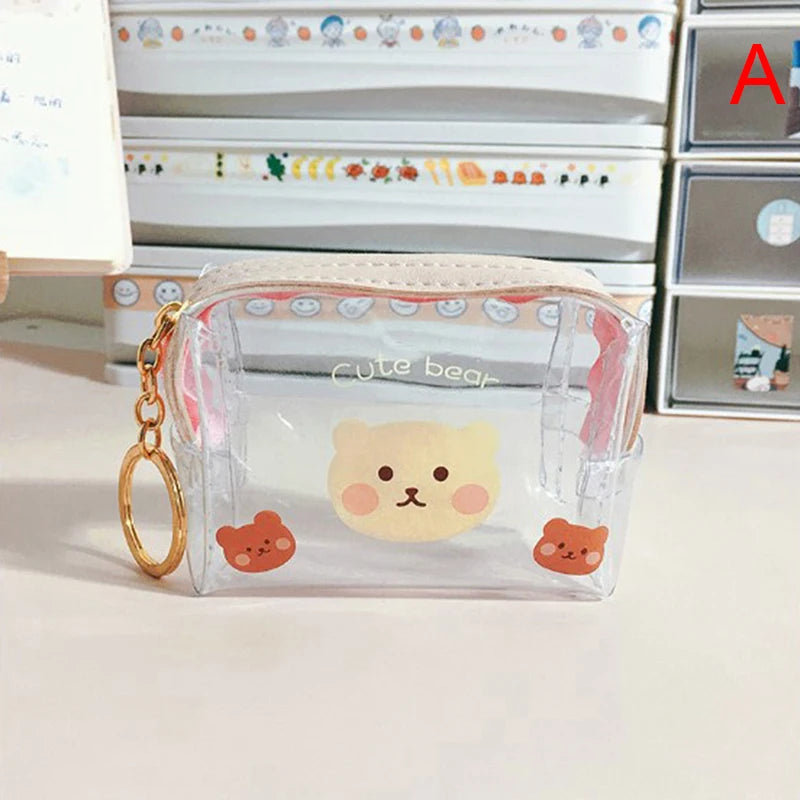Transparent PVC Creative Bears Coin Purse Zipper Change Wallet