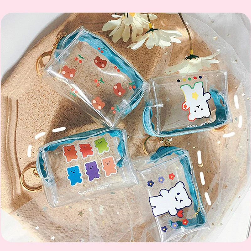 Transparent PVC Creative Bears Coin Purse Zipper Change Wallet