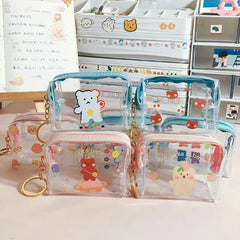 Transparent PVC Creative Bears Coin Purse Zipper Change Wallet