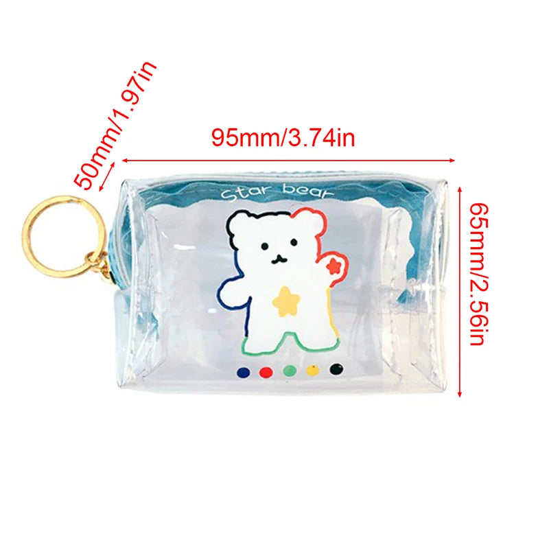 Transparent PVC Creative Bears Coin Purse Zipper Change Wallet