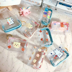 Transparent PVC Creative Bears Coin Purse Zipper Change Wallet