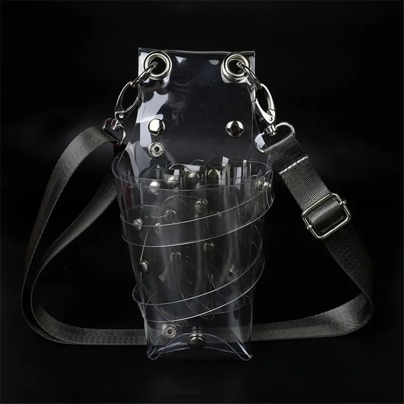 7-Pocket PVC Hair Scissors Bag Barber Pouch