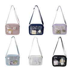 Transparent PVC Purse Satchel Japanese Style Shoulder Bag Women Handbag Tote