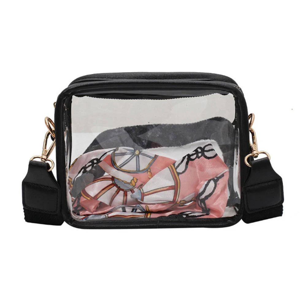 Transparent PVC Square Outdoor Phone Bag with Shoulder Strap