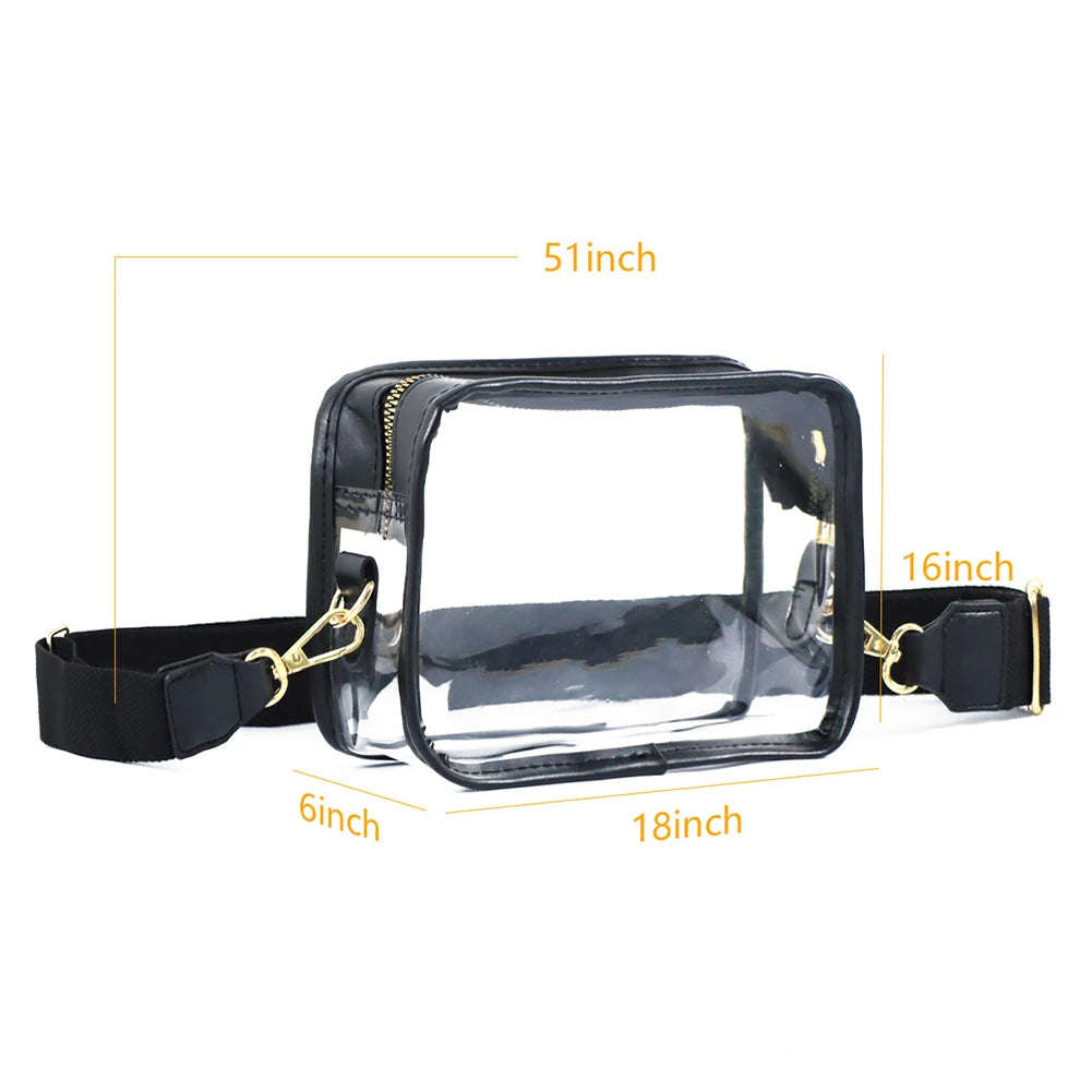 Transparent PVC Square Outdoor Phone Bag with Shoulder Strap