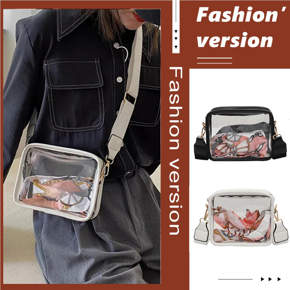 Transparent PVC Square Outdoor Phone Bag with Shoulder Strap