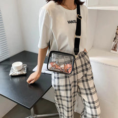 Transparent PVC Square Outdoor Phone Bag with Shoulder Strap
