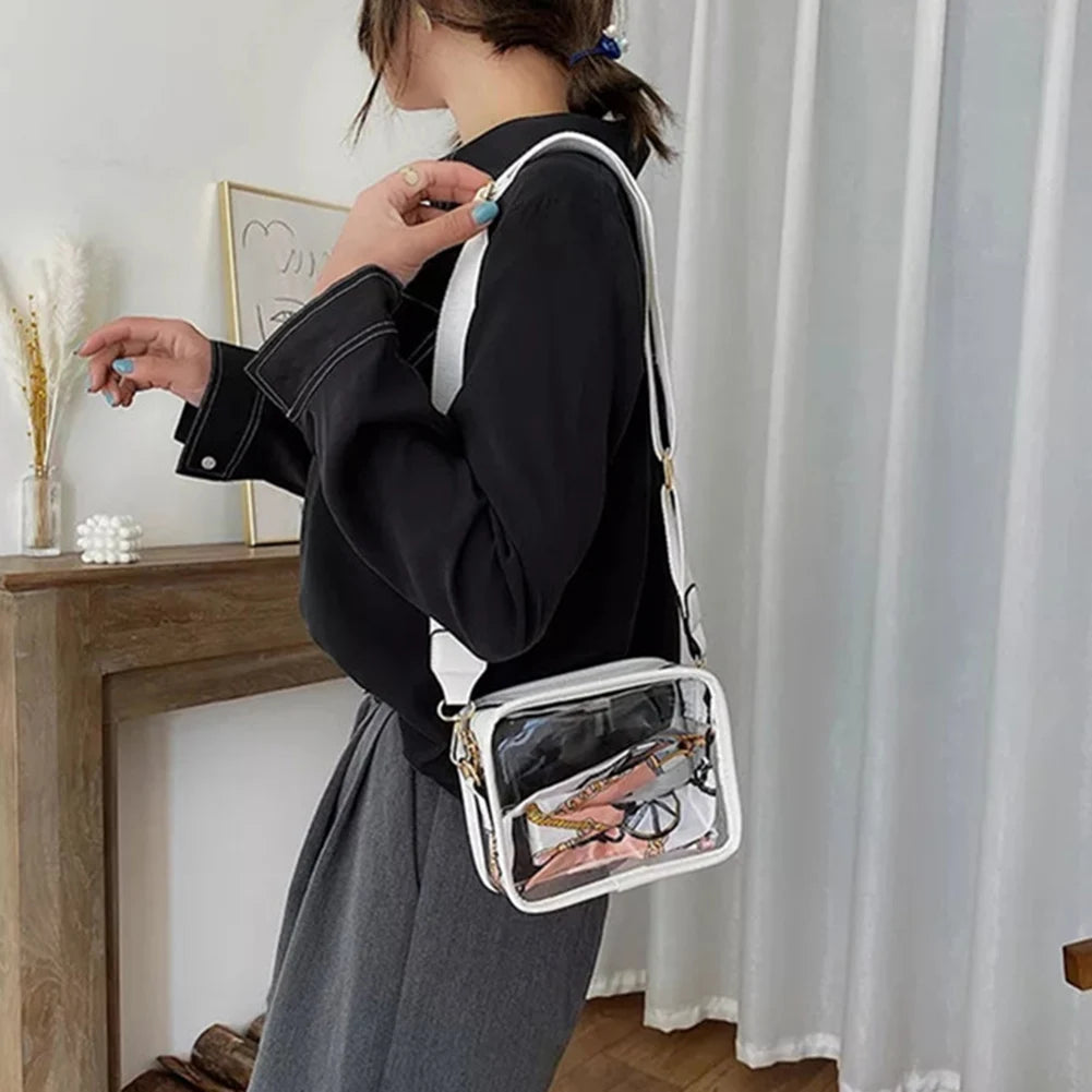 Transparent PVC Square Outdoor Phone Bag with Shoulder Strap
