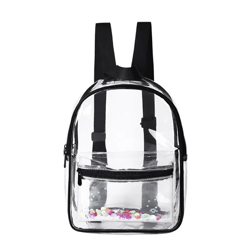 Clear PVC Women Backpack Waterproof Outdoor Shoulder Bag