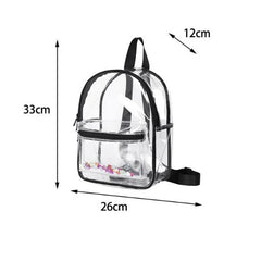 Clear PVC Women Backpack Waterproof Outdoor Shoulder Bag