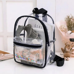 Clear PVC Women Backpack Waterproof Outdoor Shoulder Bag