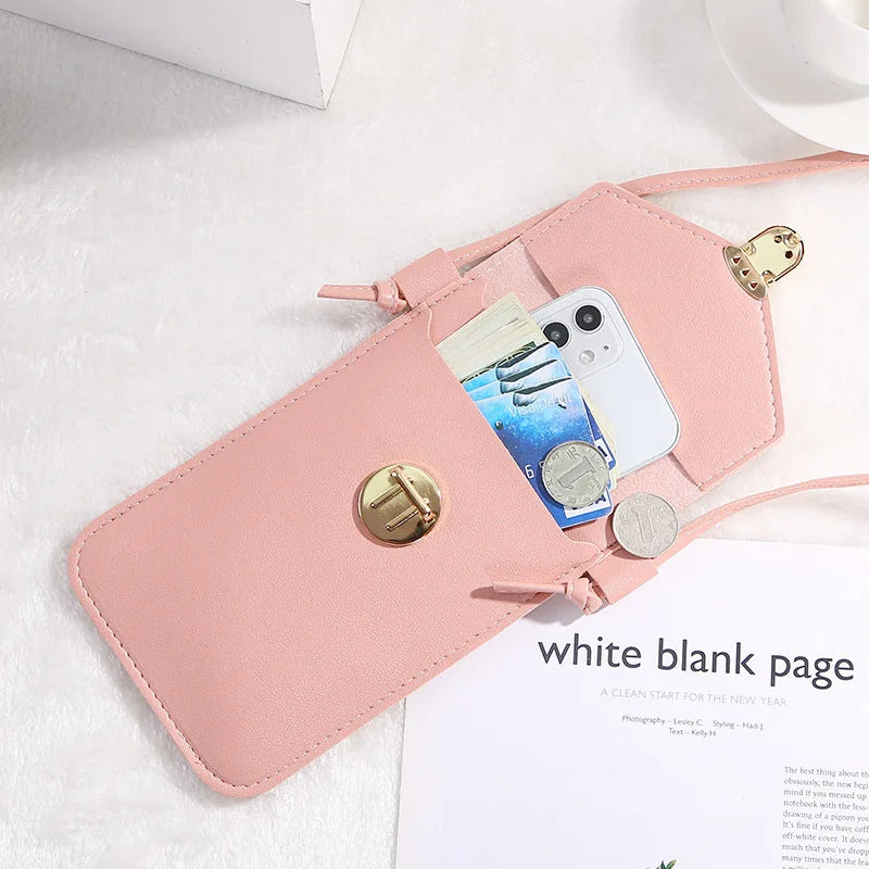 Retro Mobile Phone Bag Women PU Chain Messenger Bags Small Flap Bag