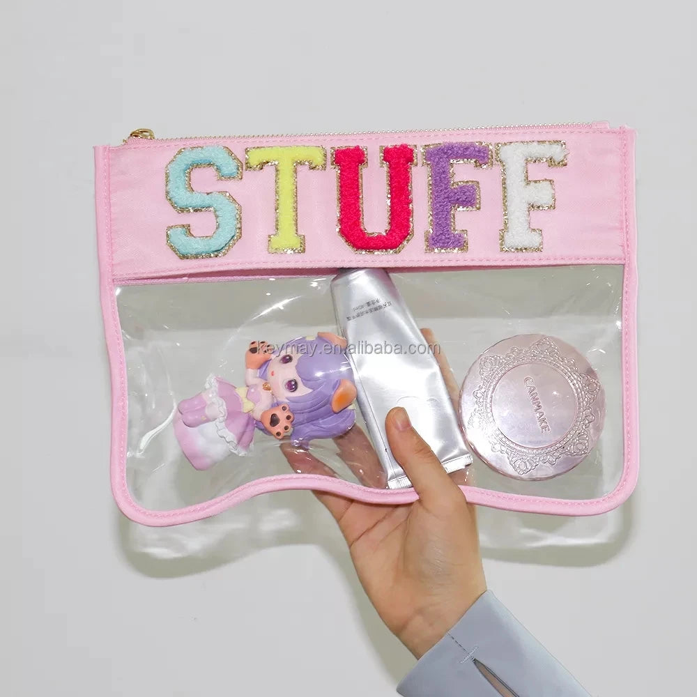 Transparent Women's Cosmetic Bag PVC Nylon Waterproof Makeup Bag