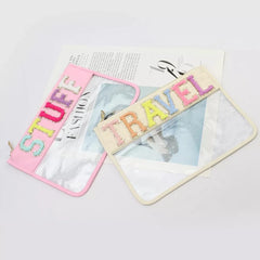 Transparent Women's Cosmetic Bag PVC Nylon Waterproof Makeup Bag