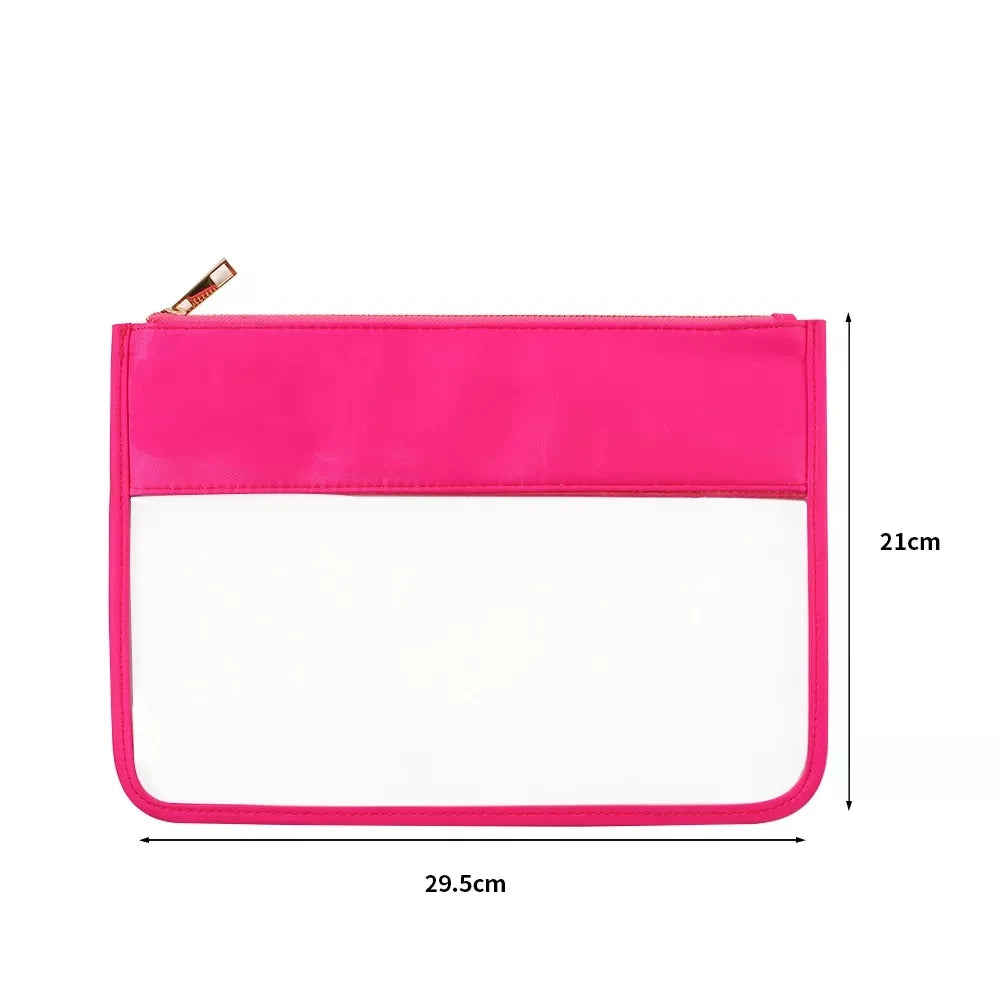 Transparent Women's Cosmetic Bag PVC Nylon Waterproof Makeup Bag