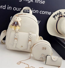 Travel Backpack Casual Backpack Woman High Leather Bags Sets Girls Bags Backpack